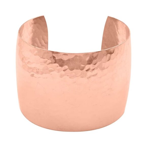 Jewelry - Women’s Hammered Cuff Bracelet in Rosetone over Brass - 7 Inches